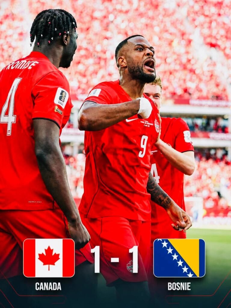 Canada conserve le nul contre la Bosnie grâce à Larin