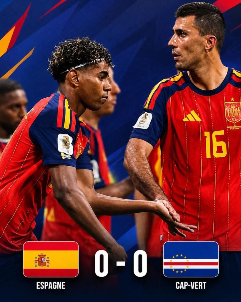 L’Espagne concède le match nul 0-0 face au Cap-Vert : un moment historique pour le Cap-Vert