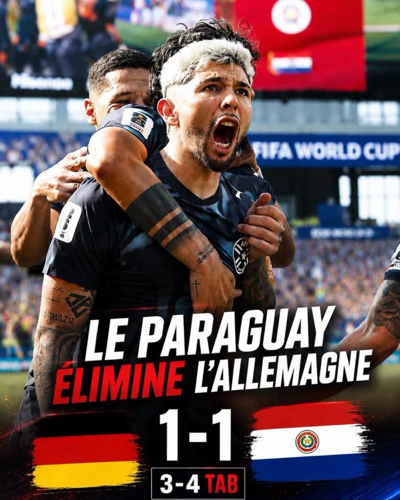 Le Paraguay élimine l&rsquo;Allemagne aux tirs au but ! Bravo aux Paraguayens !