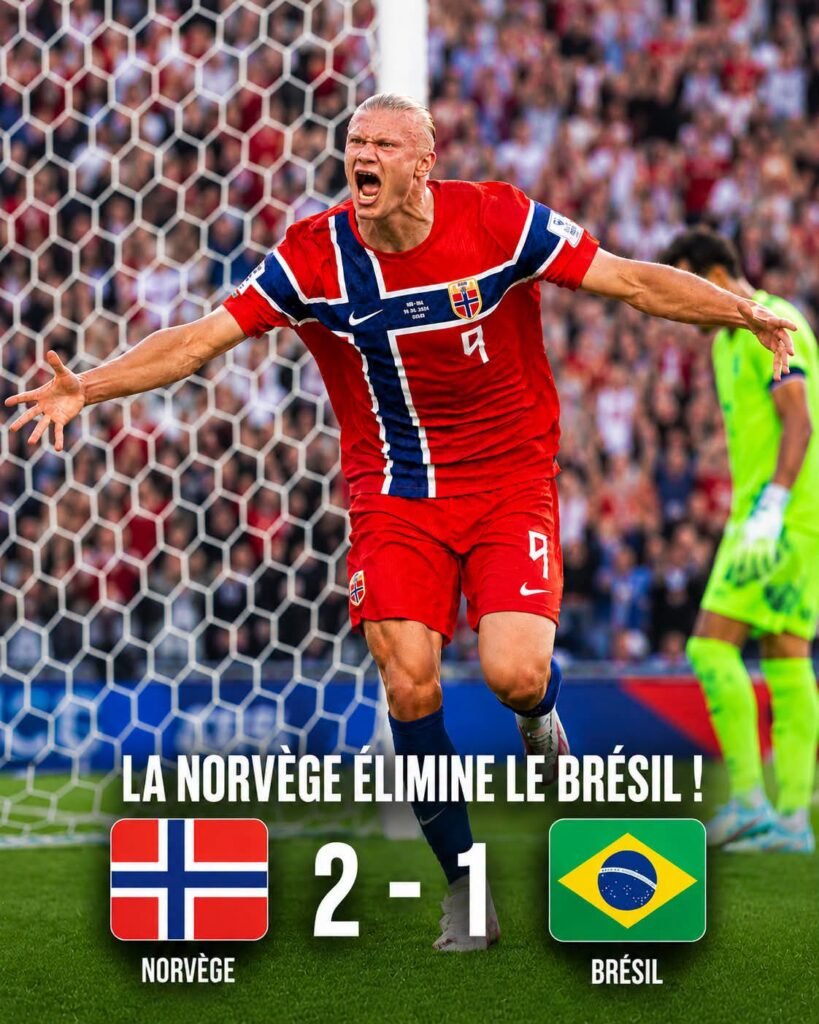 INCROYABLE ! LA NORVÈGE ÉLIMINE LE BRÉSIL GRÂCE À UN DOUBLET D&rsquo;HAALAND ET SE QUALIFIE POUR LES QUARTS DE FINALE DE LA COUPE DU MONDE POUR LA PREMIÈRE FOIS DE SON HISTOIRE !